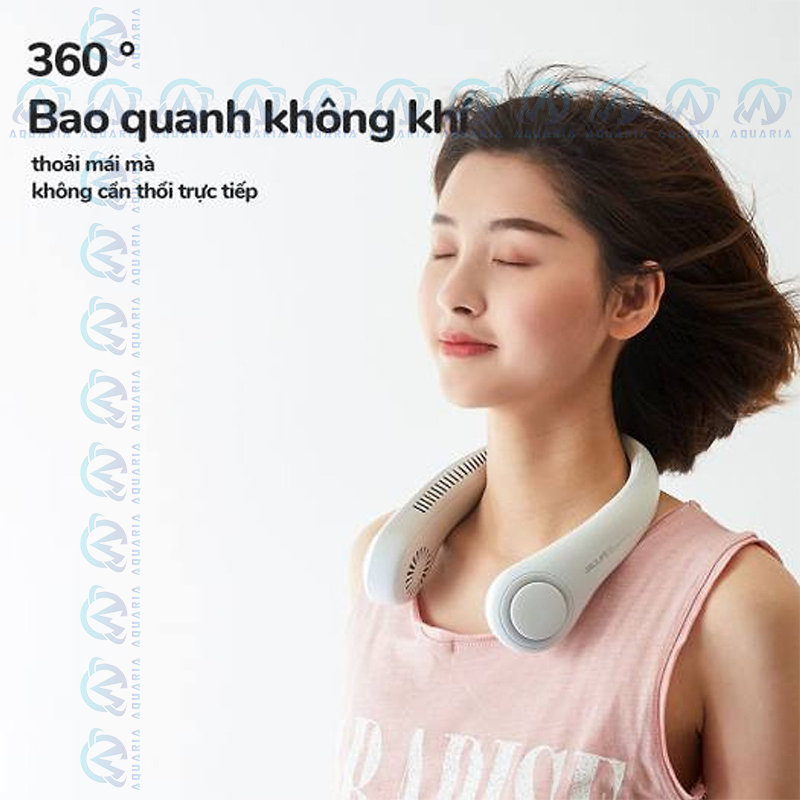 [KOSUYTU] Quạt Đeo Cổ Tích Điện Mini Không Cánh - Quạt Điều Hòa Mini Quàng Cổ Thổi 360 Độ Với 3 Chế Độ Gió Chân Ái Cho Mùa Hè