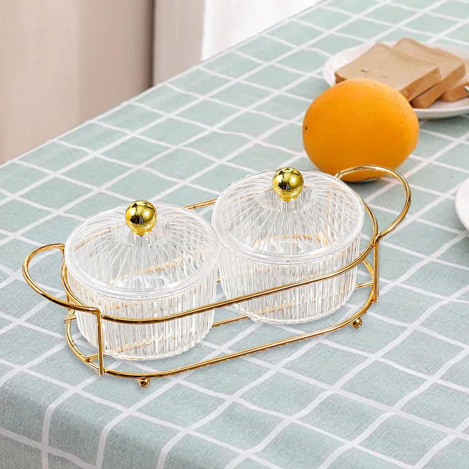 Luxury Snack Dishes Multi Use Condiment Tray with Holder for Picnic Candies