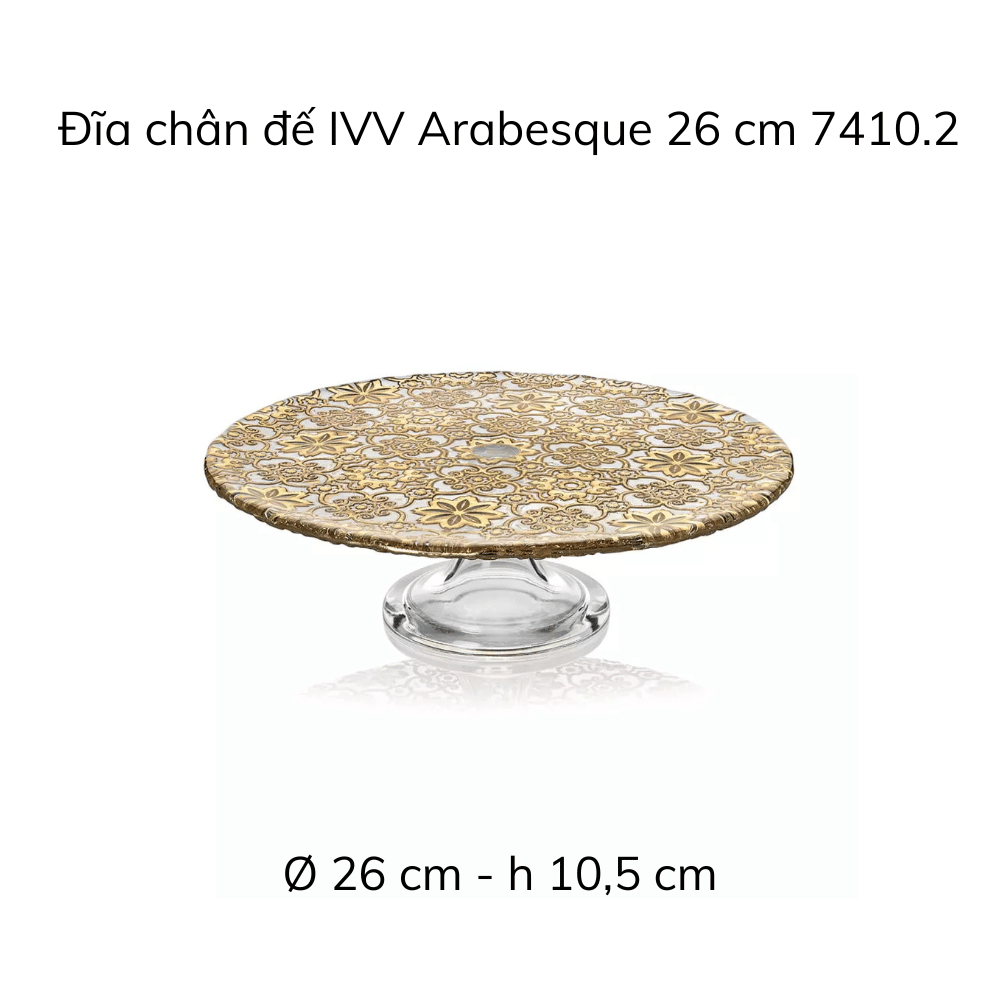 Đĩa chân đế IVV Arabesque Gold Leaf hàng chính hãng