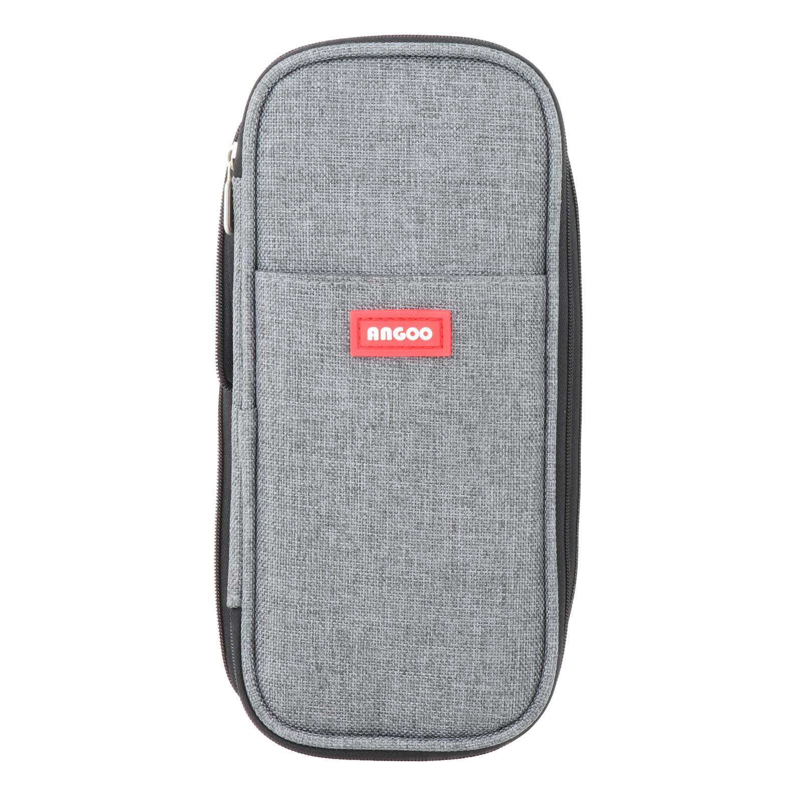 Large Capacity Pencil Case Canvas Holder Bag for Girl Boy Teen ,Grey Compact