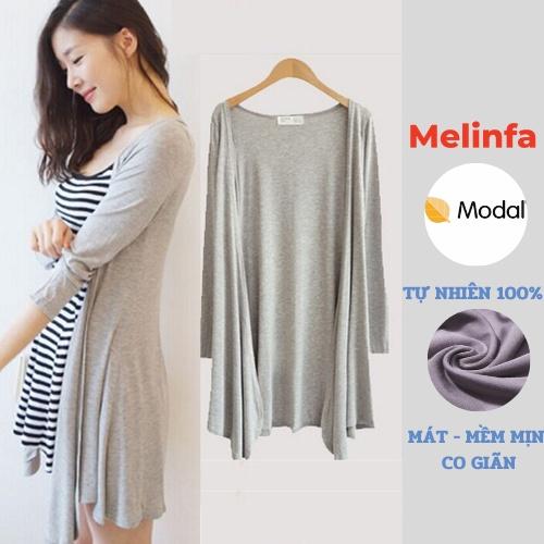 Áo khoác ngoài cardigan dáng dài vải Modal (gỗ Sồi) phong cách thanh lịch trẻ trung mã VAA0299