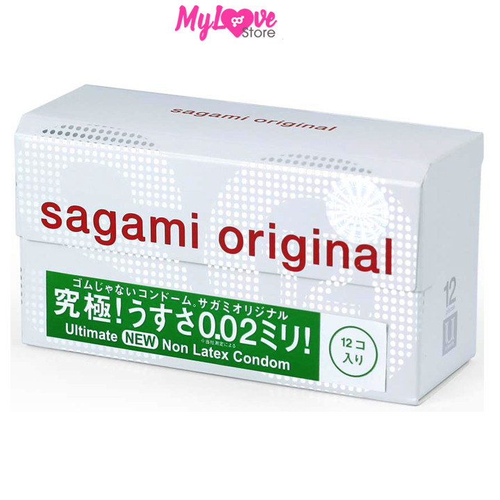 Bao cao su Sagami Original Siêu Mỏng 0,02 mm Hộp 12 Chiếc Nhật Bản