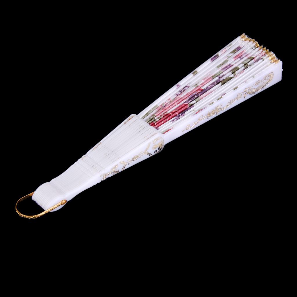 Sweet Style Folding Fan Rose White And Pink for Dancing Cosplay Home Party