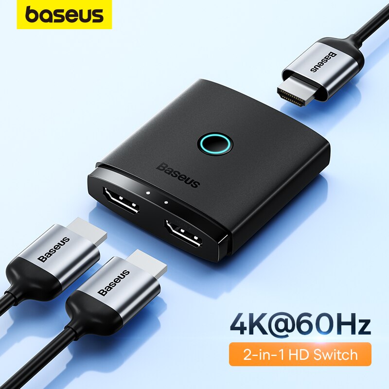 Bộ Chuyển Đổi HDMI VGA 2 Chiều Baseus AirJoy Series 2-in-1 Bidirectional HDMI Switch Support 4K60Hz/ 2k120Hz - Hàng Chính Hãng