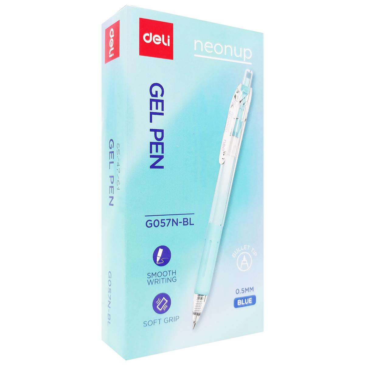 Bút Gel Bấm 0.5 mm - Deli EG057N-BL - Mực Xanh (Màu Thân Bút Giao Ngẫu Nhiên)
