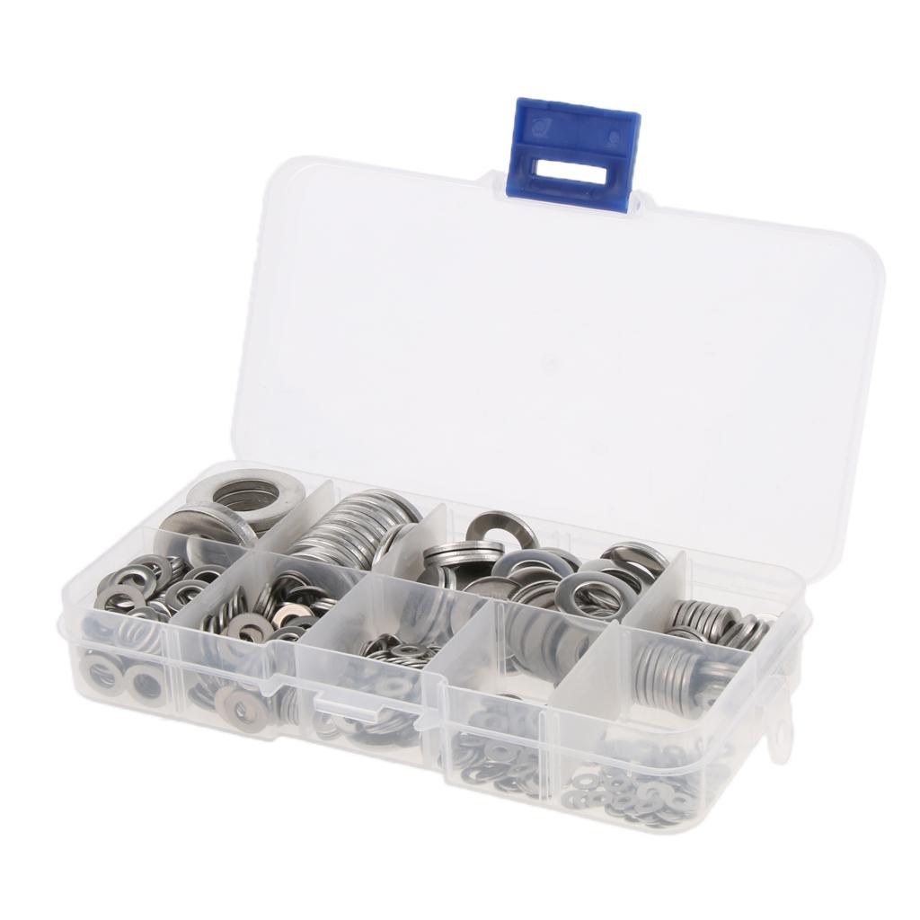 580 chiếc Phẳng Bằng Thép không gỉ Máy Rửa Assortment Bộ Bộ M2-M12