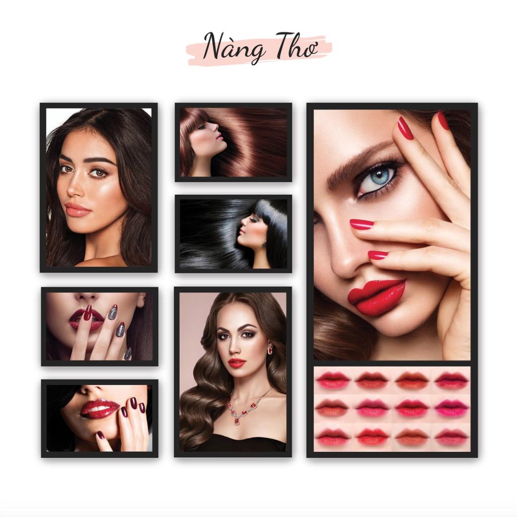 BỘ 7 TRANH CỨNG DECAL DÁN SALON TÓC, TIỆM NAILS & PHUN XĂM THẨM MỸ_THIẾT KẾ DECAL VIP