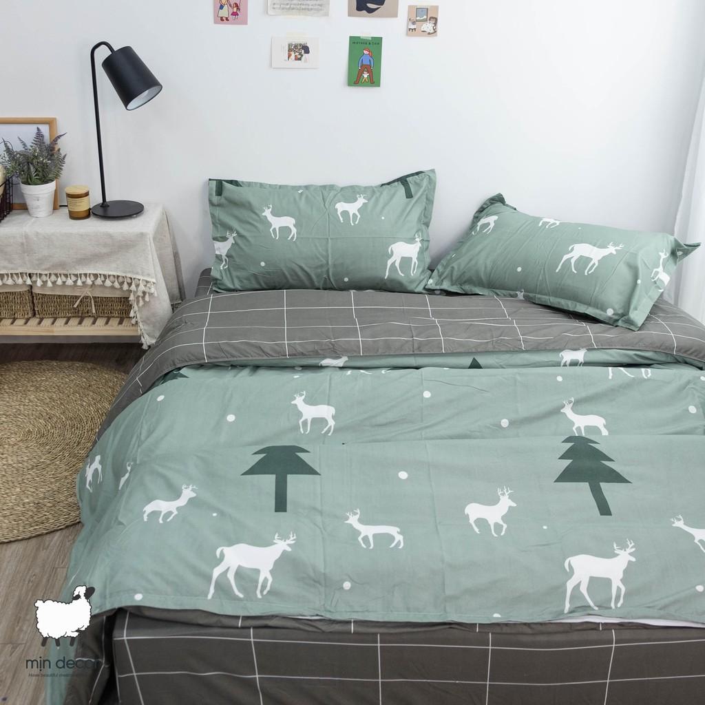 Bộ Chăn Ga Gối Tim Hồng Chấm Bi Chăn Ga Gối Nệm Cotton 3D Mềm Mịn - Mịn Decor