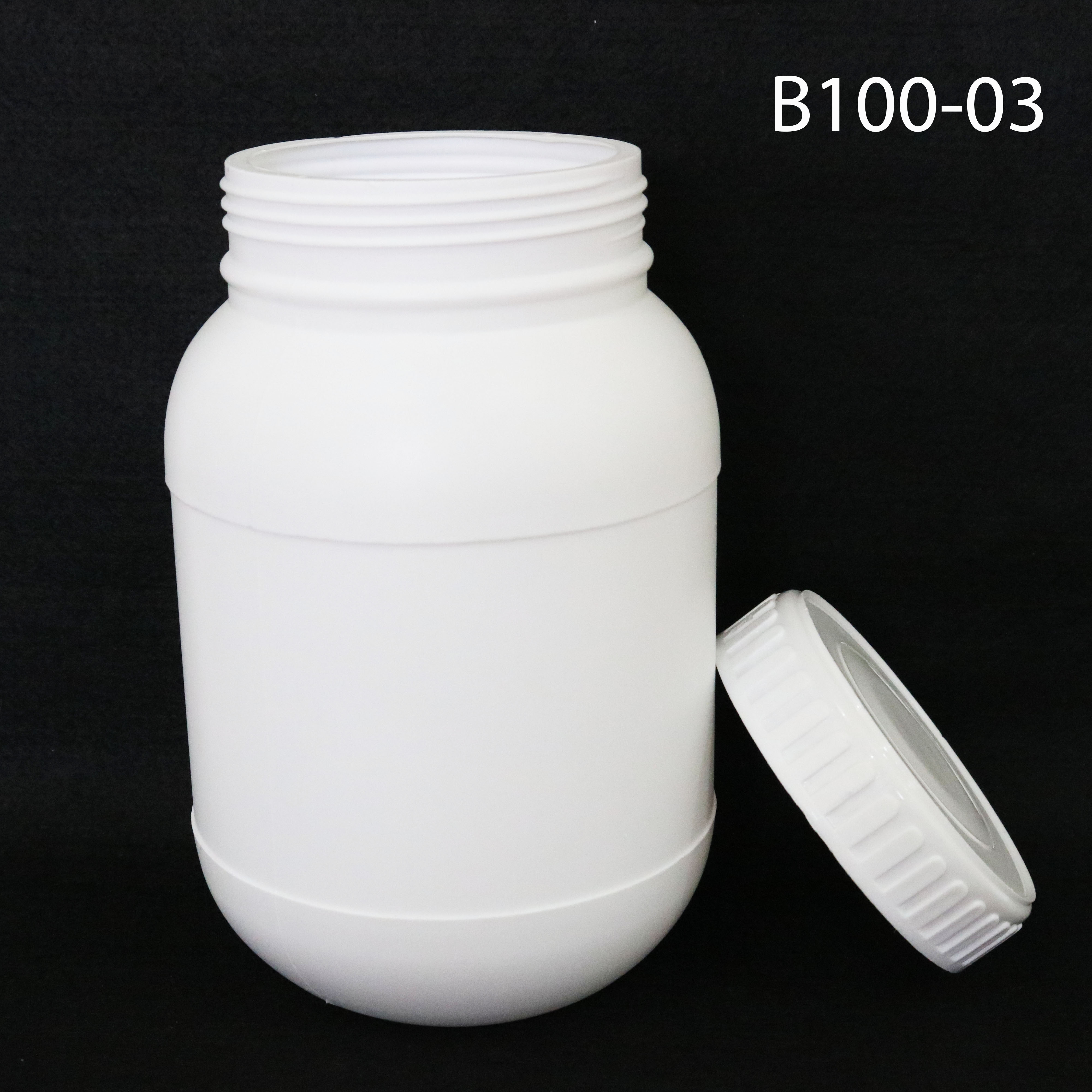 Hủ Nhựa Trắng Nắp Vặn 500g và 1Kg Thân Bo Tròn Đựng Bột Hoặc Viên Nang - HV50-03 và HV100-03