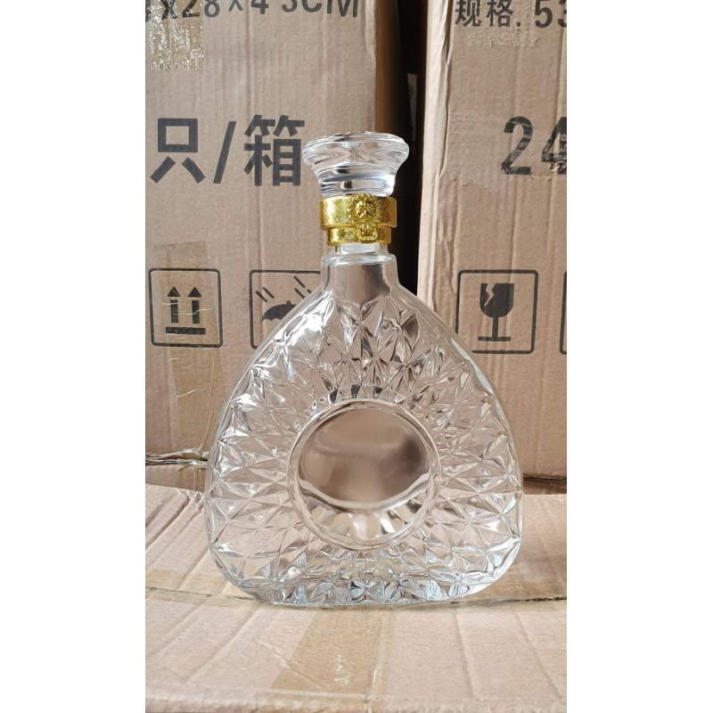 Bình Đựng Rượu Thủy Tinh Cao Cấp 750ml. Mẫu XO Tam Giác Siêu Sang