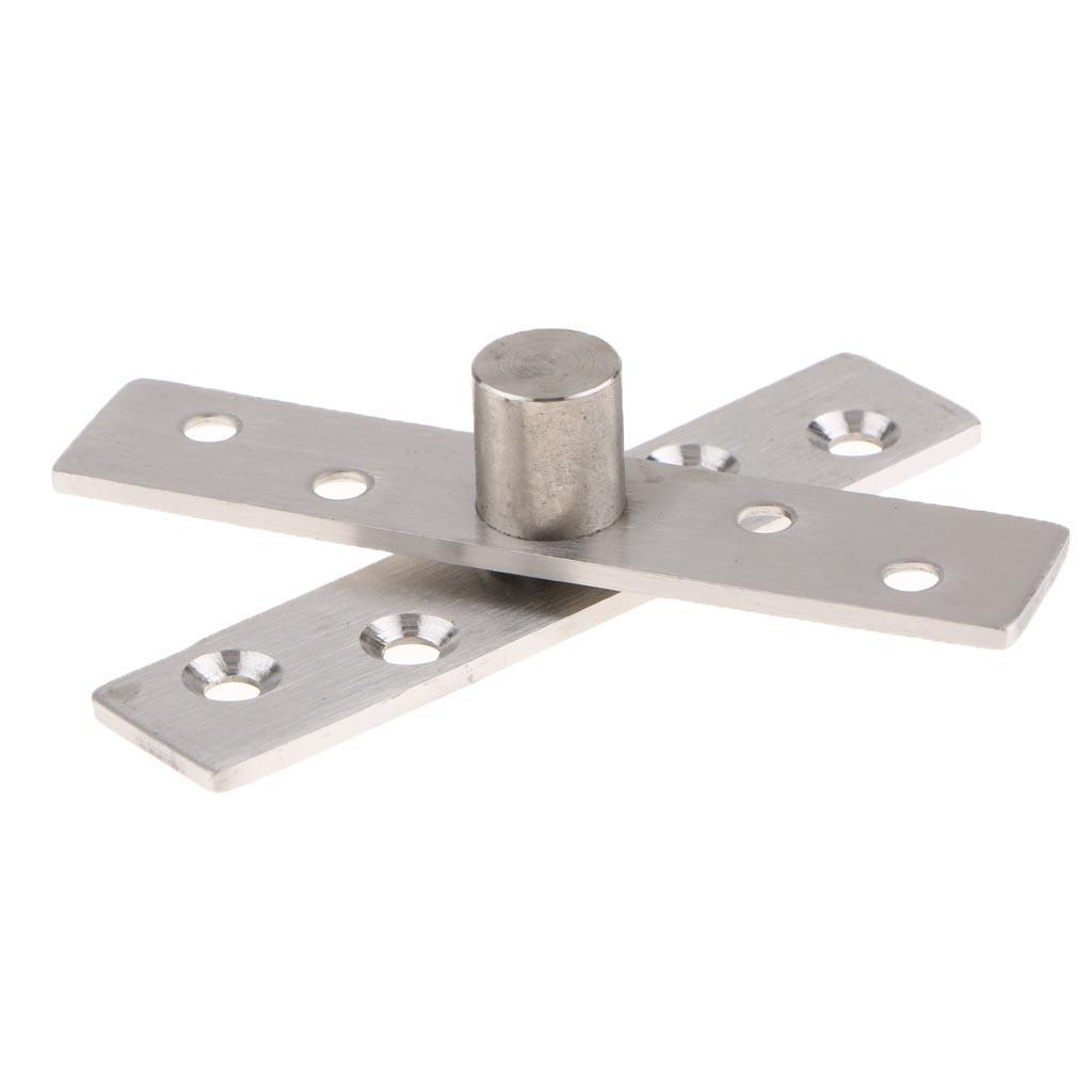 6Pc Stainless Steel Door Hinge 360 Degree Rotating Hinges  Silver