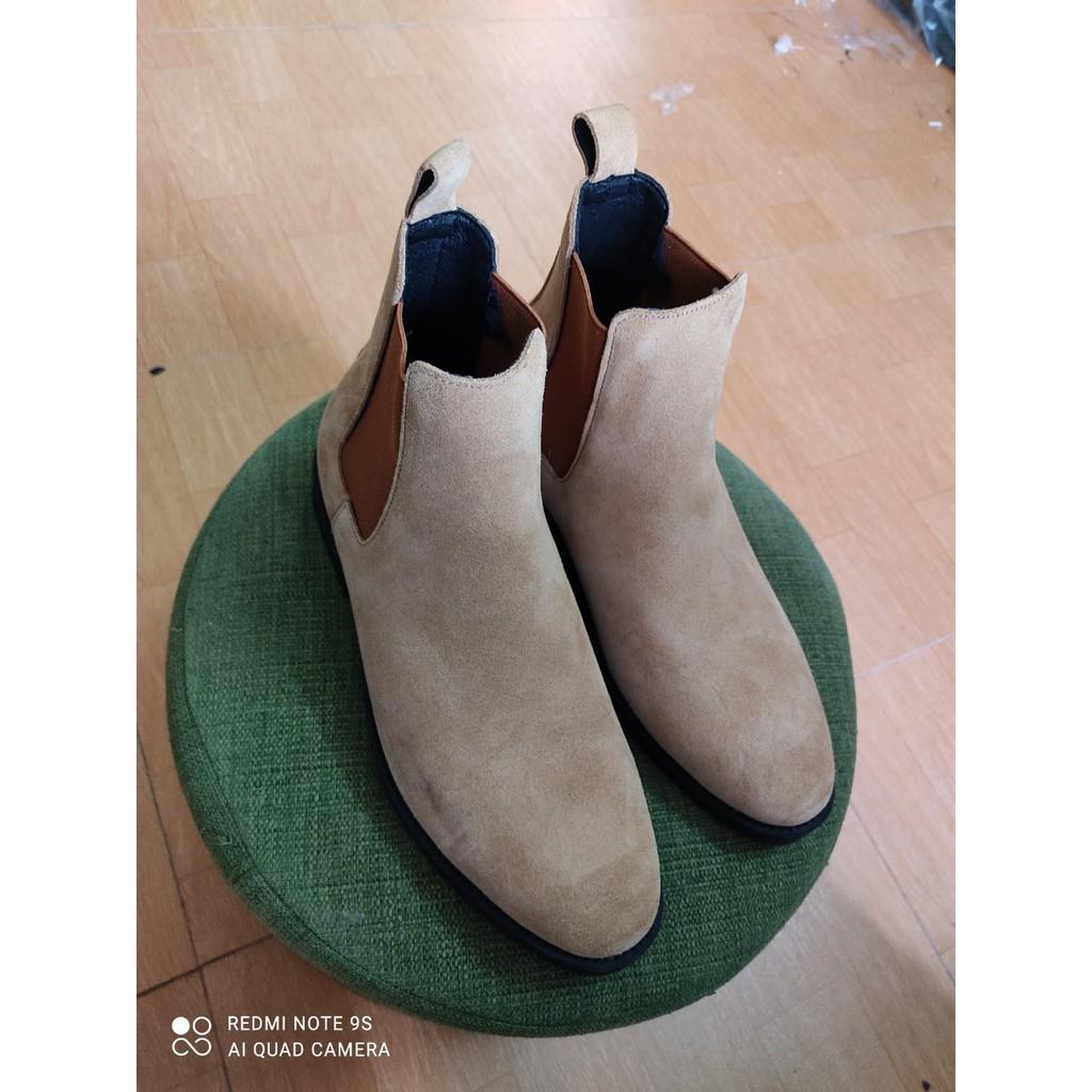 Chelsea Boots Da Lộn Nâu Đế crep