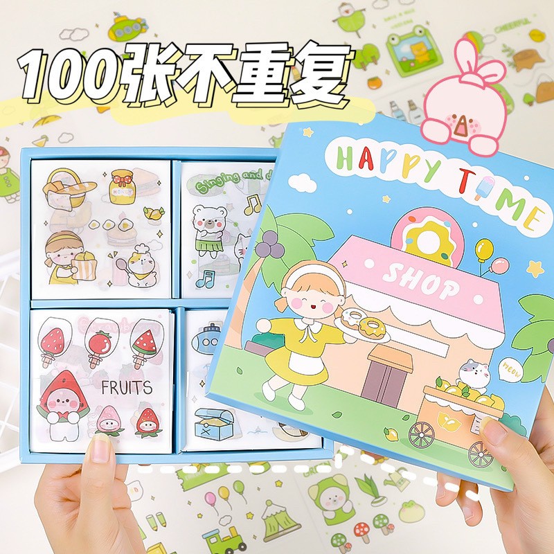 Sticker set 25 tấm hình dán trang trí sổ, album