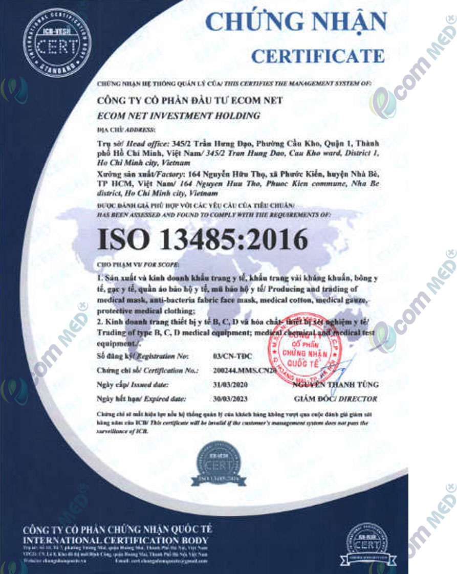 Khẩu Trang Y Tế EcomMed 4 lớp Kháng Khuẩn 99%