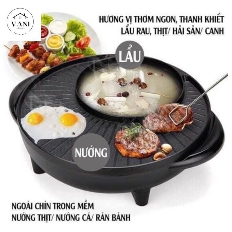 Bếp lẩu nướng thái lan tròn 2in1 vừa nướng vừa nấu lẩu đa năng