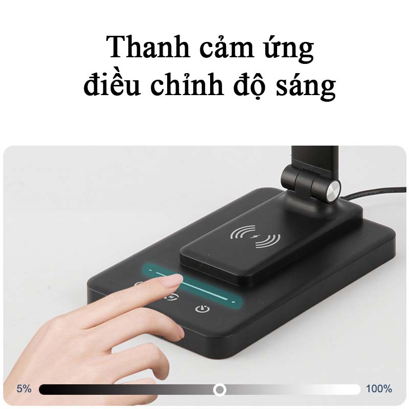 Đèn Học Để Bàn Mini Gấp Gọn Chống Cận 5 Màu Đèn Kiêm Sạc Không Dây Cao Cấp Tiết Kiệm Điện Đèn Bàn Học LED Đọc Sách Làm Việc Bảo Vệ Mắt Sạc USB Hẹn Giờ Công Tắc Cảm Ứng Tiện Lợi - ML026