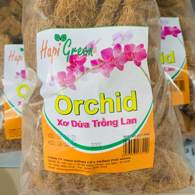 Giá thể xơ dừa Phú Nông 200gram chuyên dùng trồng lan đã qua xử lý