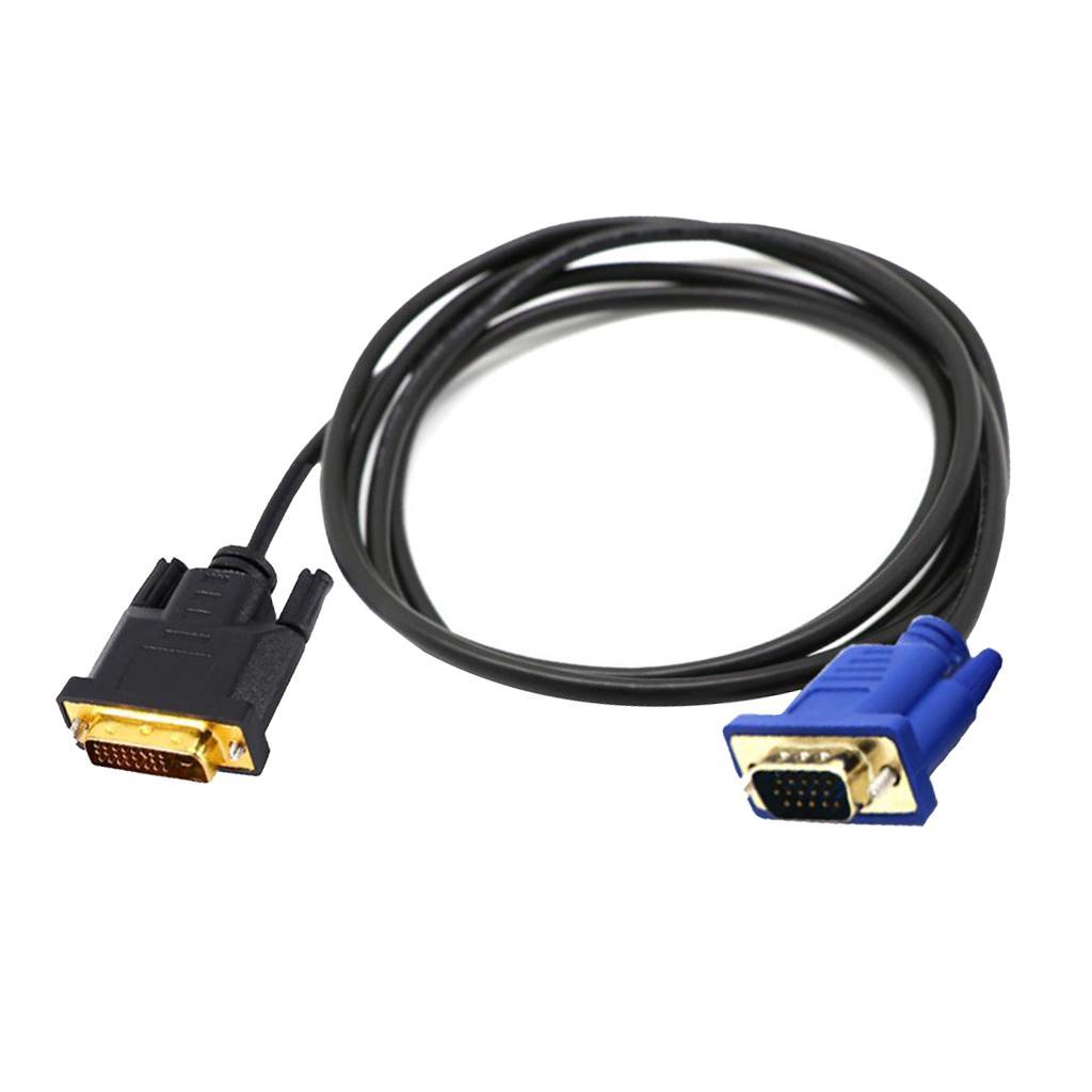 2 pack 1.5m Dual Link DVI-I Male to VGA Cable Male to Male Cord