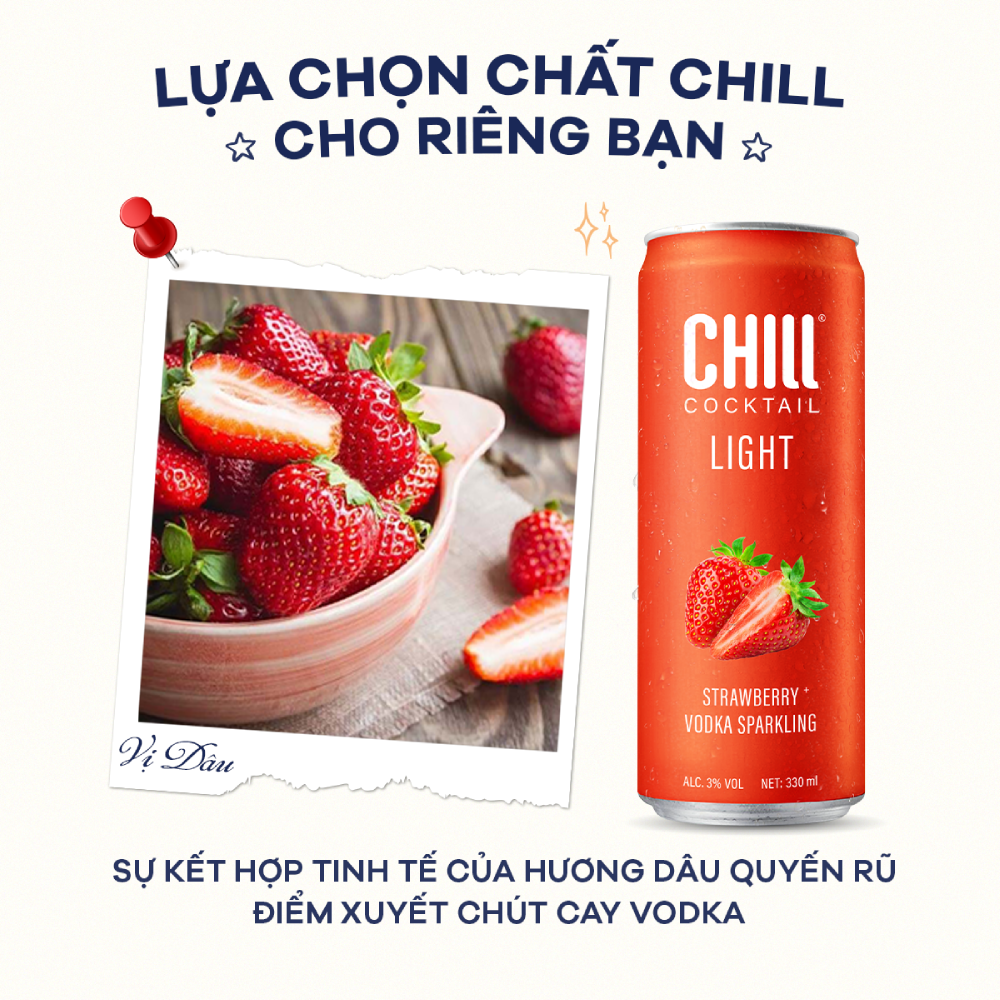 Thùng 6 lon Chill Cocktail mix vị 330ml/lon