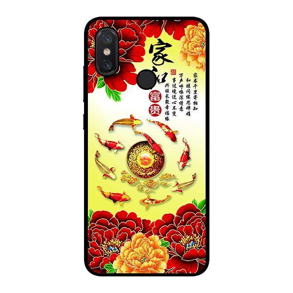 Ốp lưng dành cho điện thoại Xiaomi Mi 8 Hoa Mẫu Đơn Đỏ