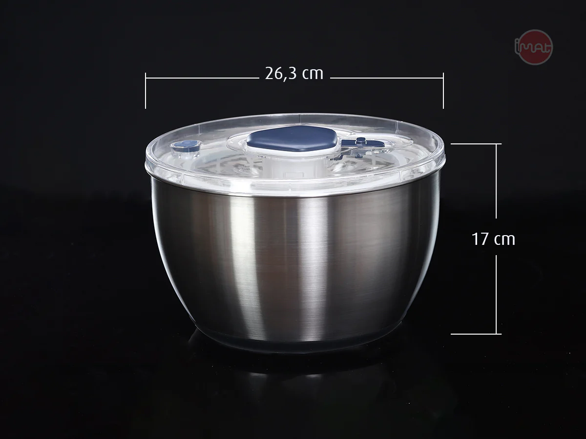 [Chính hãng iMAT] Rổ Quay Vắt Rau IMAT Tách Nước Nhanh, Dễ Dùng, Chất Liệu Inox 304, Nhựa PP Cao Cấp