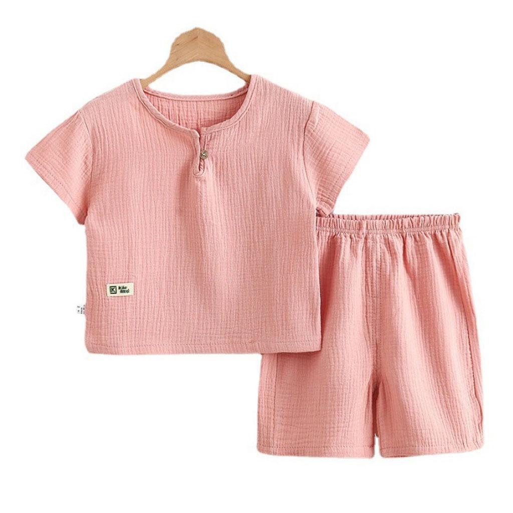 Bộ cộc tay cho bé trai bé gái, Bộ cộc đũi nhăn nhiều màu sắc cho bé 1-5 tuổi - ROSY KIDS