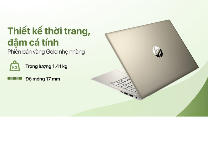 Máy Tính Xách Tay Laptop HP Pavilion 14-DV2032TU (Core i7 1255U/ 8GB/ 512GB SSD/ Intel Iris Xe Graphics/ 14FHD/ Windows 11 Home/ Gold) - Hàng Chính Hãng