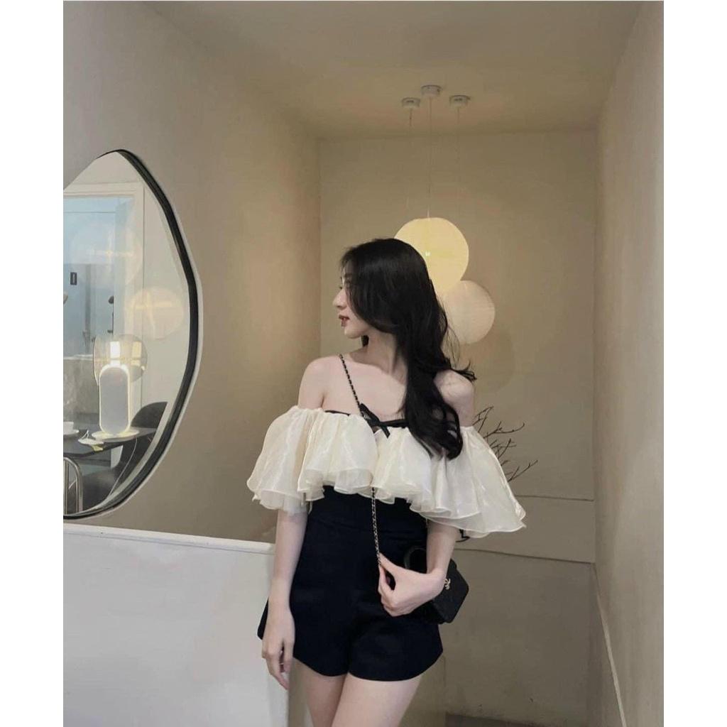 Set jum ngắn trễ vai phối bèo siêu gợi cảm, siêu dễ thương cho các nàng