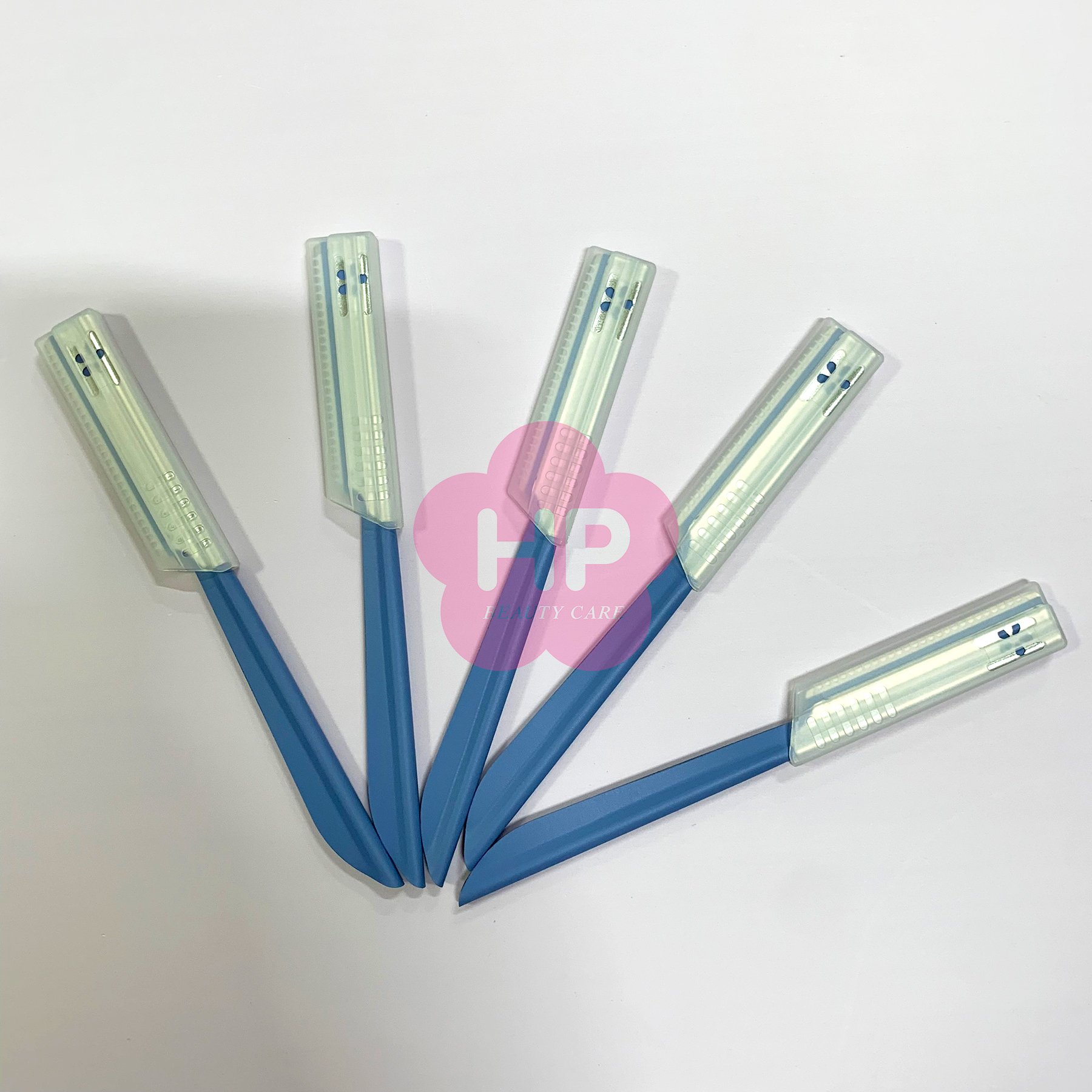 Dao Cạo Lông Mày Lưỡi Thép Có Màng Bảo Vệ Dành Cho Nữ Kai Kazor BTM Beauty Guar 06616 (Set 5 Cây)
