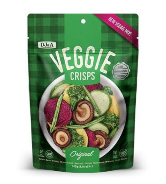 Rau củ sấy giòn vị nguyên bản DJ&A loại 140g - DJ&A Veggie Crisps