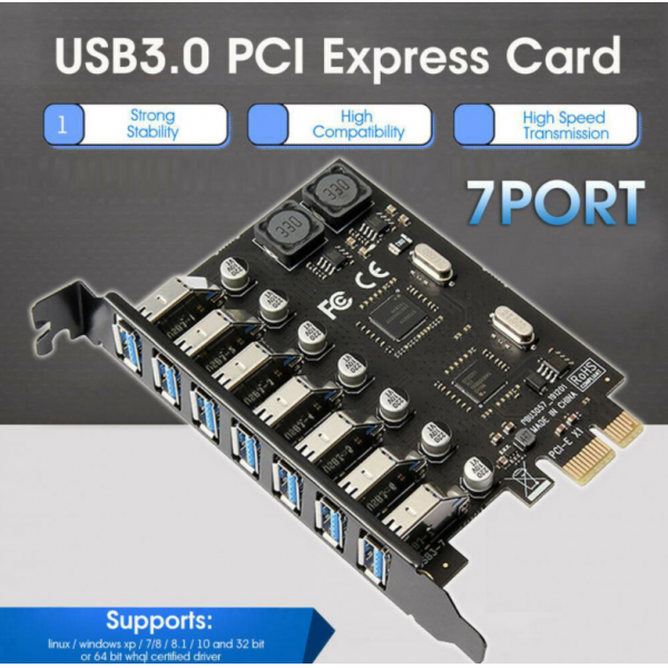 PCIE to USB 3.0 Adapter Card 5Gbps for Windows Vista  Converter