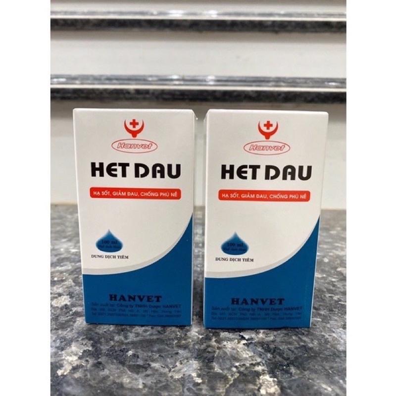 1 lọ HET DAU 100ml hạ sốt, giảm dau, chống phù nề dùng cho trâu bò lợn gà chó mèo