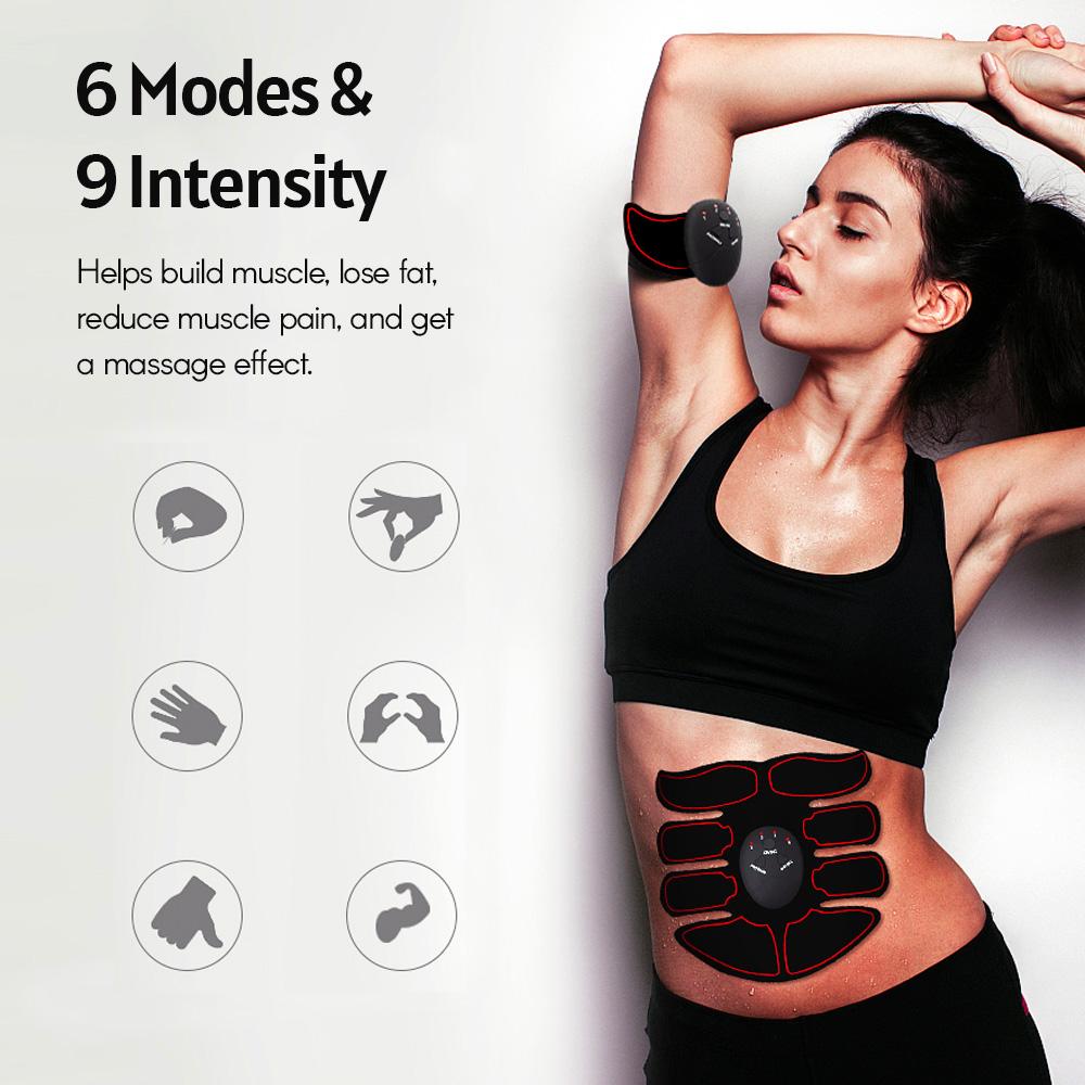 Smart Abs Stimulator Abdominal Muscle Toner Abs Muscle Trainer 6 Modes 9 Levels Intensity Body Fitness Shaping Massage