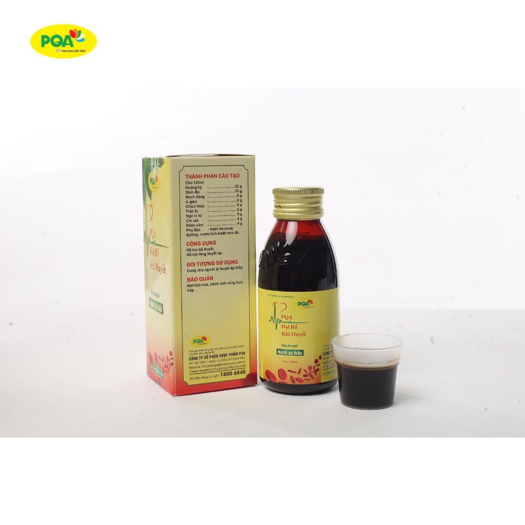 Đại Bổ Khí Huyết PQA Thành Phần Từ Thiên Nhiên Hỗ Trợ Bổ Huyết, Tăng Huyết Áp Dùng Cho Người Huyết Áp Thấp Hộp 125ml