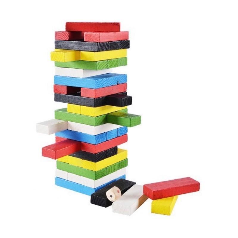 Đồ Chơi Rút Gỗ Màu Sắc Nhiều Màu TUBIOTYS 54 thanh màu cỡ lớn-Domino màu