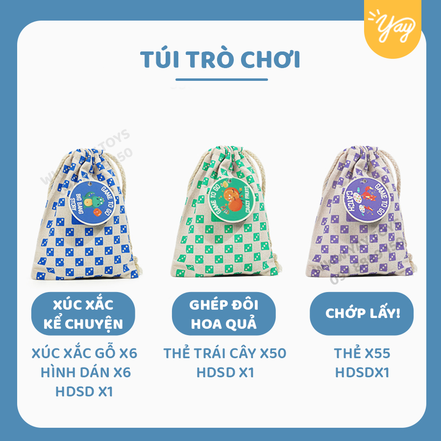 Bộ 3 Hộp Trò Chơi Bỏ Túi Cho bé 3+ - TOI