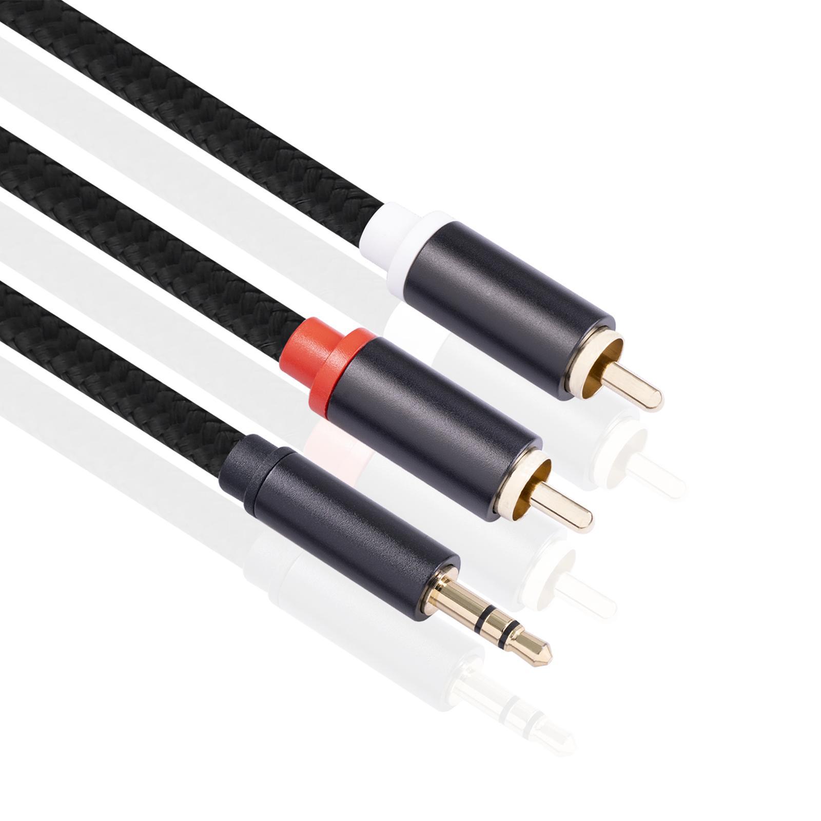 Y splitter rca phono adapter aux cables 1.8M