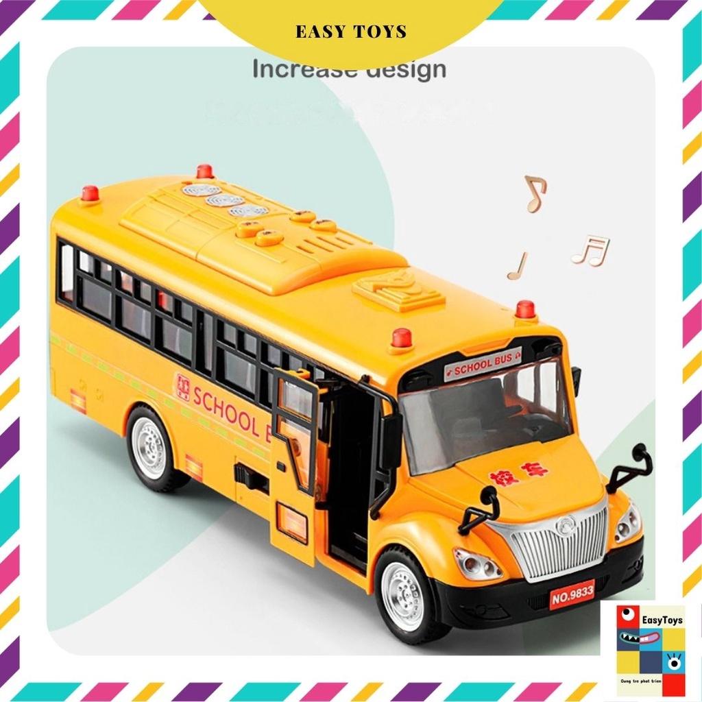 Đồ Chơi Ô Tô Xe Buýt School Bus Cho Trẻ Em Mở Các Cửa, Có Đèn, Âm Thanh