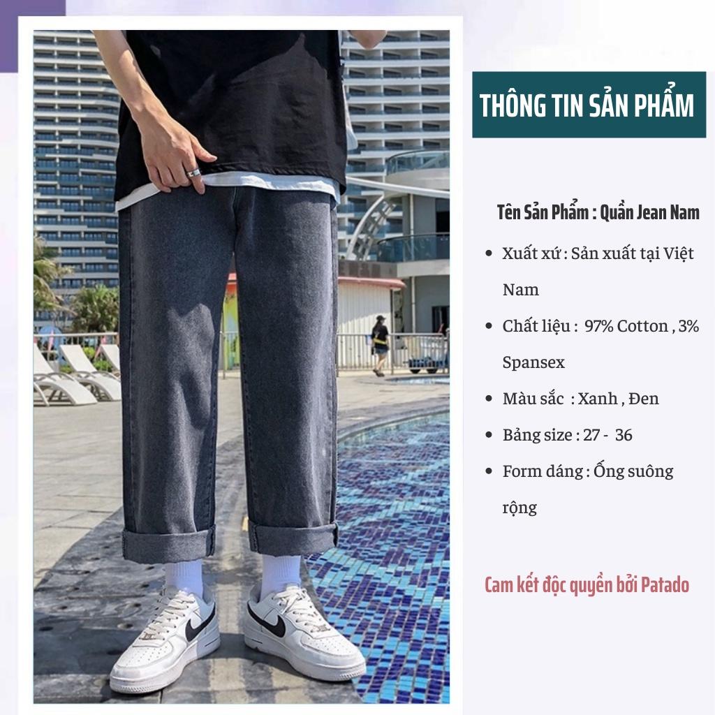 Quần jean baggy đen dành cho Nam nữ dáng suông rộng HOTTREND 2022 PATADOSHOP