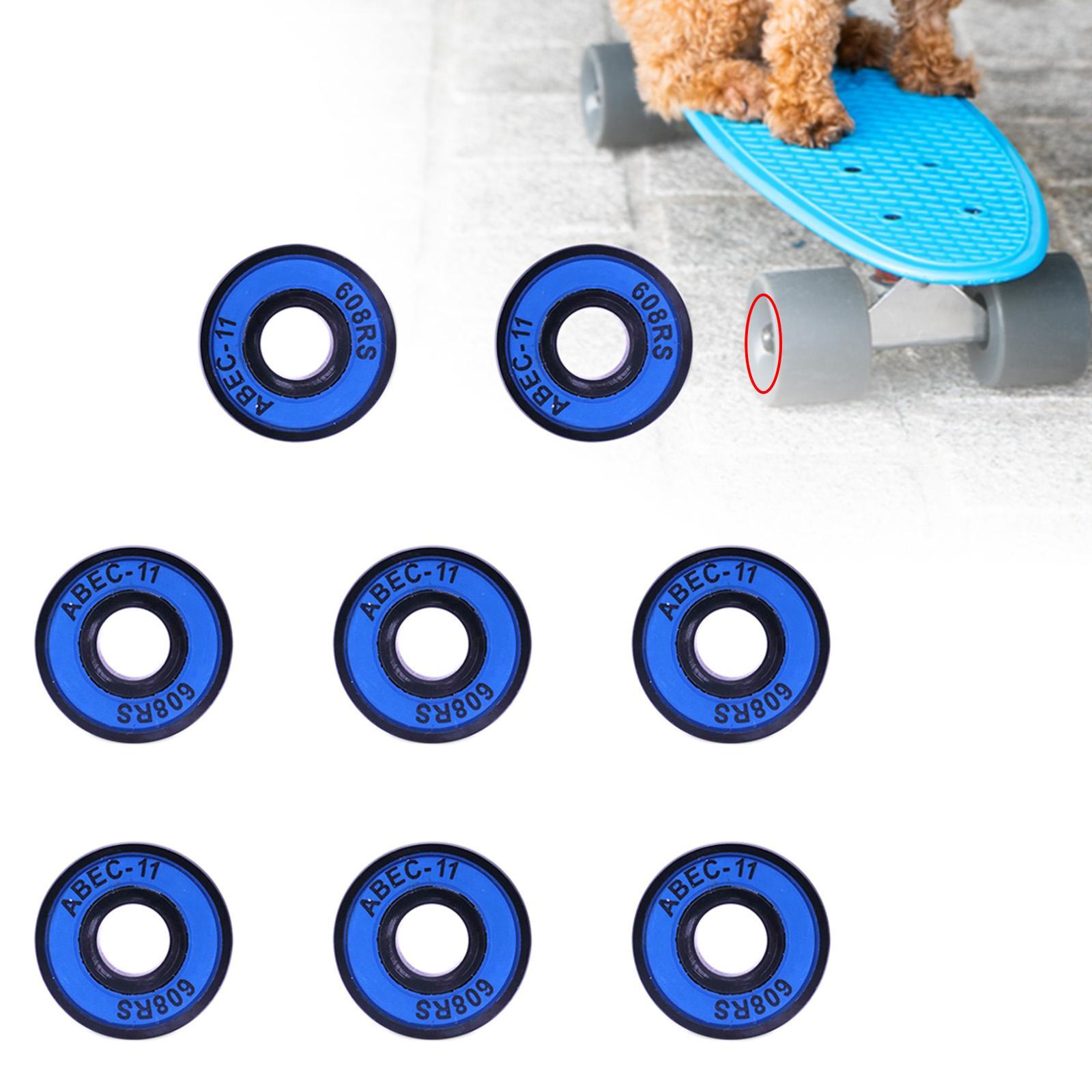 8x Bearings Scooter Wheel Abec 11 608RS Quad Inline Roller Skate - blue