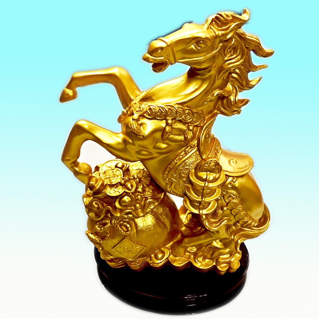 Tượng Ngựa Tài Lộc Phong Thủy Phòng Khách 28.5cm Biểu Tượng Thành Công ,Tiền Tài ,Công Danh Thăng Tiến TPT074