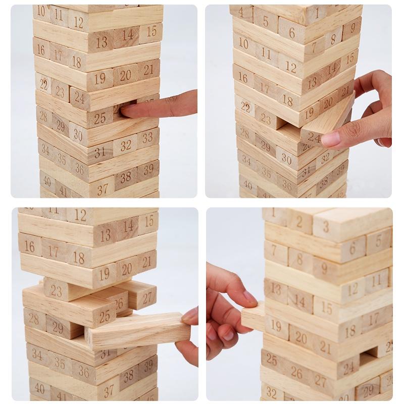 Rút gỗ số cỡ lớn + kết hợp xếp hình domino ️FREE SHIP️ 100% gỗ tự nhiên đặc chắc, con tha hồ chơi rút gỗ, xếp hình
