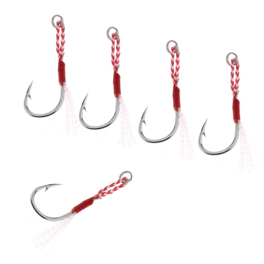 4-7pack 5pcs Carbon Steel Assist Hooks Fishing Jig Hooks Live Baits Hooks 020