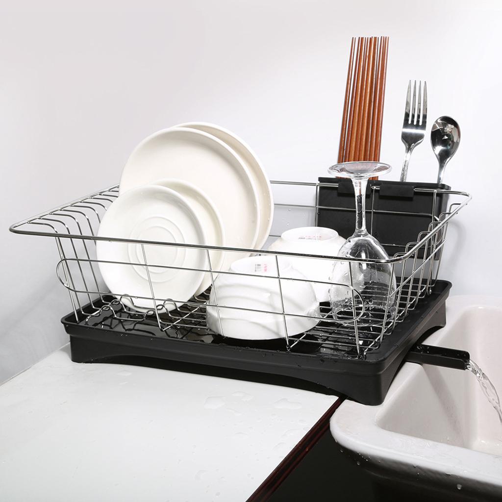 Dish Rack Stainless Steel Drainer Kitchen Cutlery
