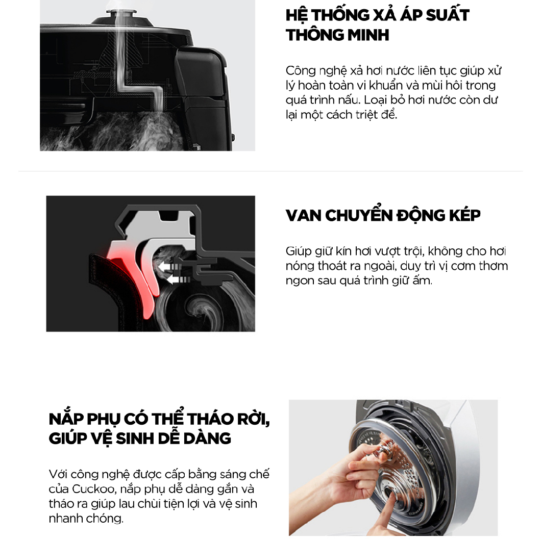 Nồi cơm áp suất cao tần Cuckoo 1.08 lít CRP-LHTR0609F - Hàng chính hãng