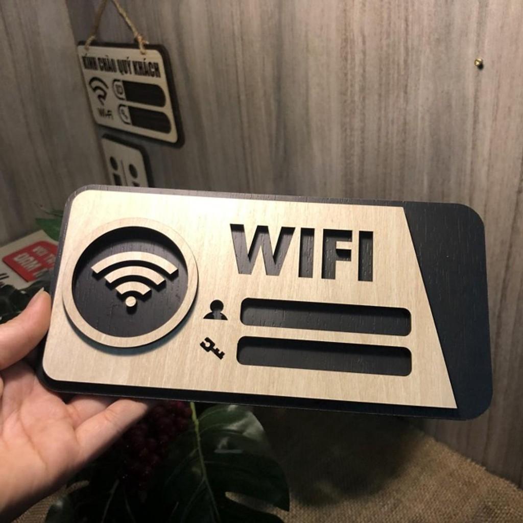 Tranh gỗ treo tường_Bảng gỗ trang trí wifi password F02_CRN_01 WoodLaserDecor