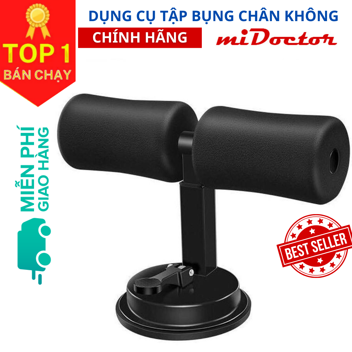 Dụng Cụ Tập Bụng Tại Nhà Đế Hút Chân Không Hiệu Quả Cao Giúp Eo Thon, Dáng Gọn, Nâng Cơ, Giảm Mỡ Chính Hãng miDoctor (giao màu ngẫu nhiên) Unisex