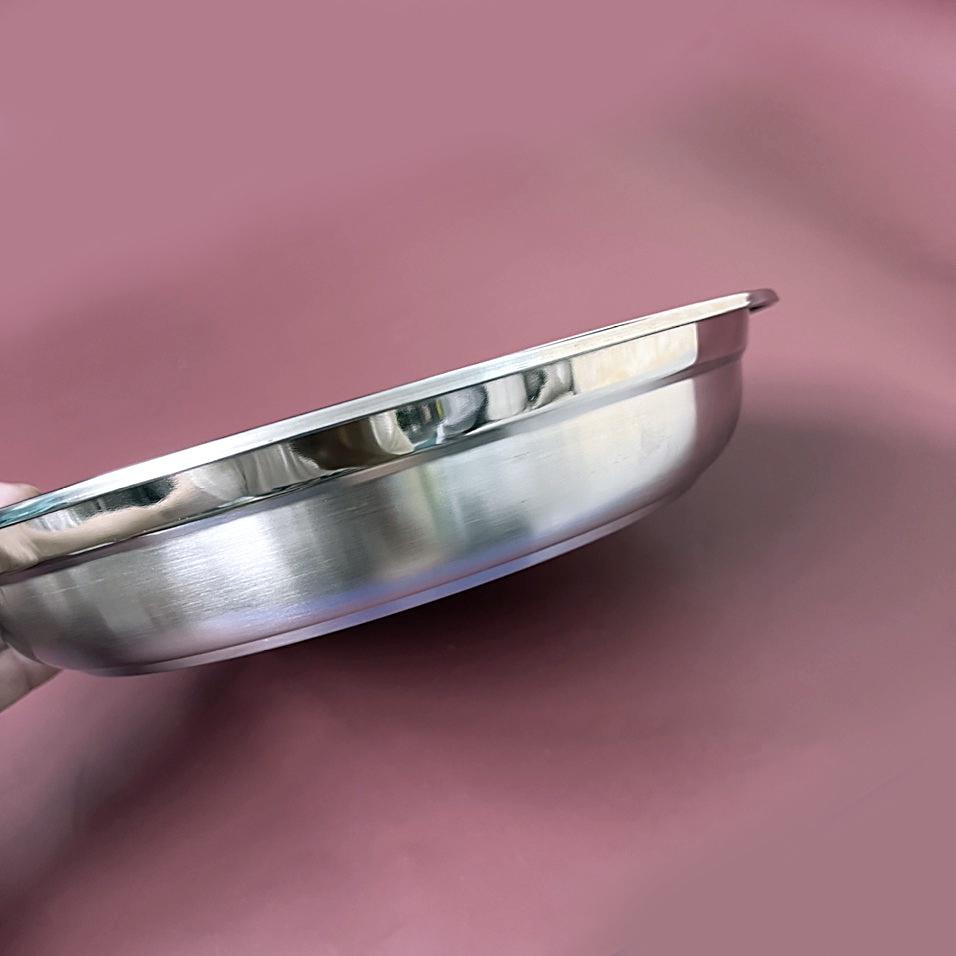 Măm Tròn, Khay Tròn Đựng Thực Phẩm Inox Cao Cấp Hàng Dày 3 size