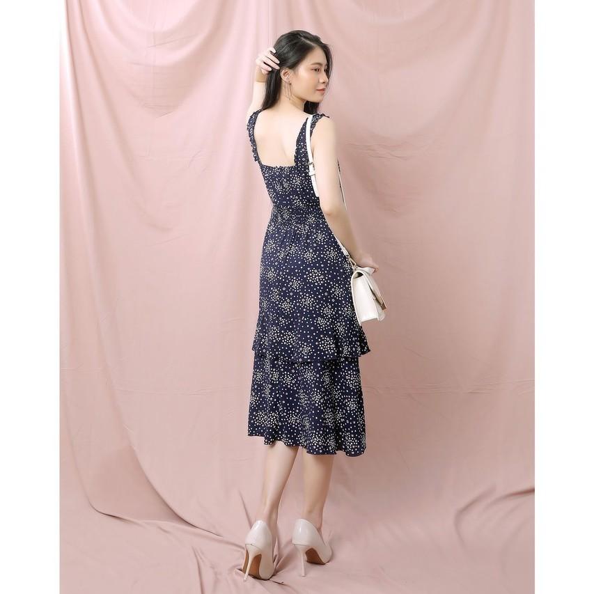 Đầm nữ 2 dây dáng xòe tiểu thư - Đầm dây nữ 2 tầng bèo TK FASHION DK919