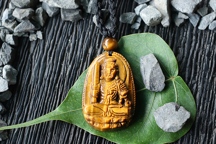 Mặt Dây Chuyền Bất Động Minh Vương Đá Mắt Hổ Ngọc Quý Gemstones
